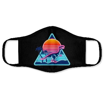 Discover Retro dinosaurs in the 80s triangle Face Masks