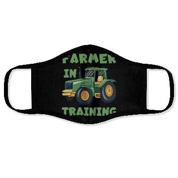 Discover Funny Tractor Boy Farmer In Training Face Masks