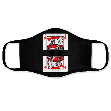 Discover Playing card jack of hearts with banner space Face Masks