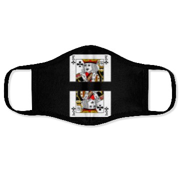 Discover Playing card clover king with banner space Face Masks