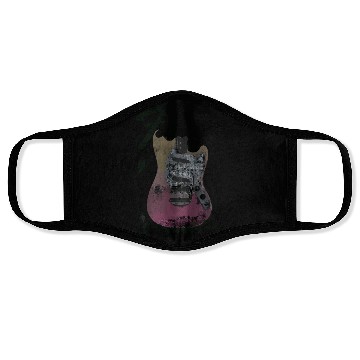 Discover Grunge Cheetah Print Electric Guitar Face Masks