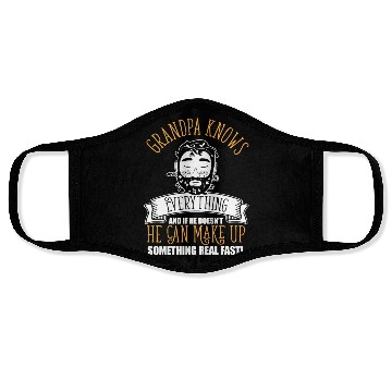 Discover Grandpa Knows Everything Funny Father's Day Dad Face Masks