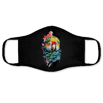 Discover Macaw, Budgie Cockatoo, Parrot Flock Face Masks