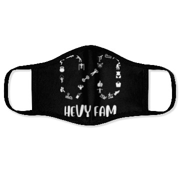 Discover Hevy Fam: Workout Exercise Tracker App Family W/B Face Masks