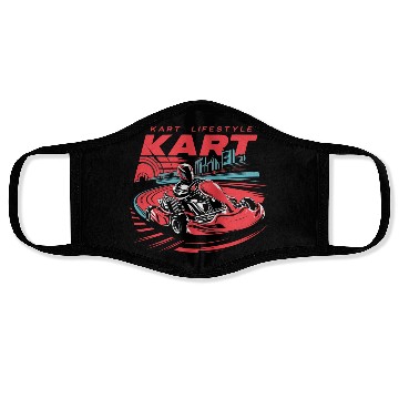 Discover Kart Lifestyle Racing for a Kart driver Go Kart Face Masks