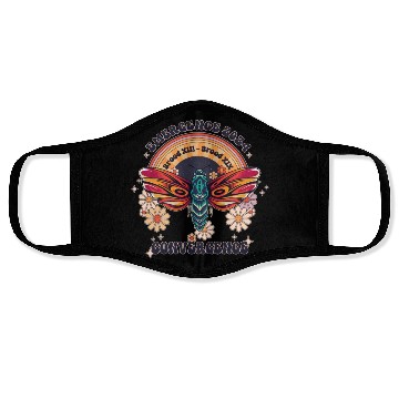 Discover Retro Flying Insects Invasion Cicada Tour 2024 Face Masks