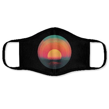 Discover Retro Sunset Outdoor Nature 80s Vintage Face Masks