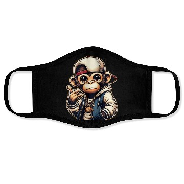 Discover Face Masks Funny of a monkey dressed as rap