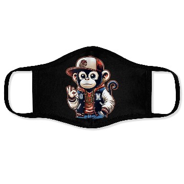 Discover Face Masks Funny of a monkey dressed as rap