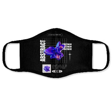 Discover Black Blue Abstract Streetwear Face Masks