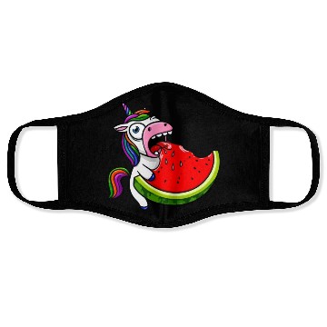 Discover Unicorn Melon Sweet Comic Crazy Funny Quirky Face Masks