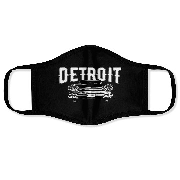 Discover Detroit Michigan American Muscle Car Enthusiast Face Masks