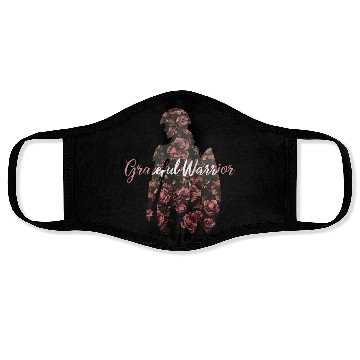 Discover Graceful Warrior Flower Background Design Face Masks