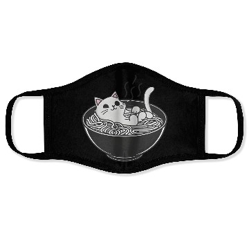 Discover Ramen Cat Kawaii Anime Otaku Bowl Japanese Noodles Face Masks