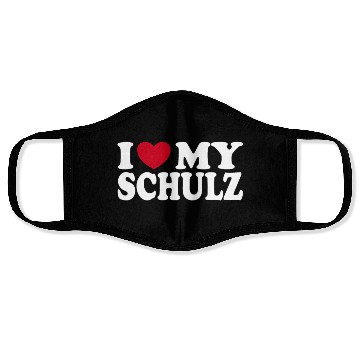 Discover I Love My Schulz Heart Statement Family Face Masks