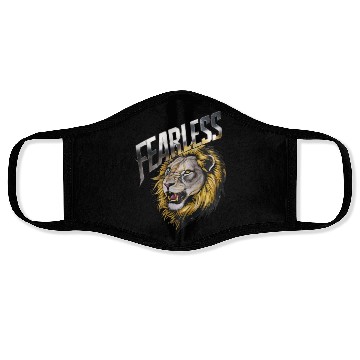 Discover Fearless lion ,Lionhearted Embrace the Fearless Face Masks