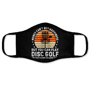 Discover Funny disc golfing Funny disc golf player Face Masks