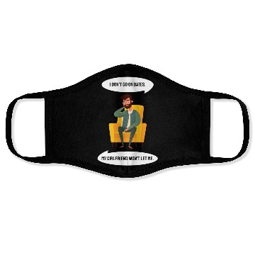 Discover Sad man sitting in an armchair Face Masks