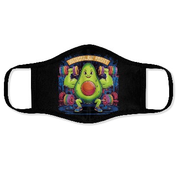 Discover Muscular Avocado Lifting Weight Gym Humor Workout Face Masks