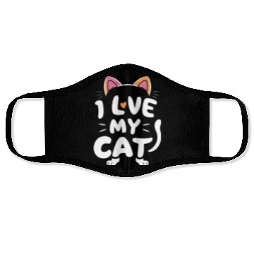 Discover Cat typography Face Masks