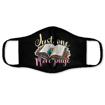 Discover Reading Just One More Page Literature Avid Reader Face Masks