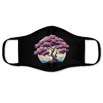Discover Zen nature purple tree Face Masks