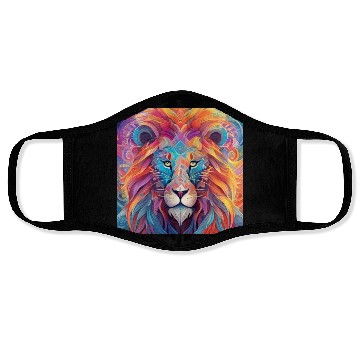 Discover Majestic Rainbow Lion Face Masks