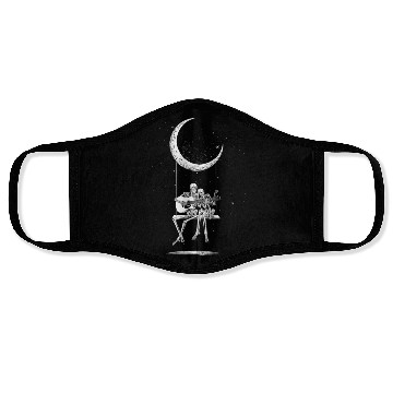 Discover Halloween Skeleton Couple Guitar Moon Face Masks