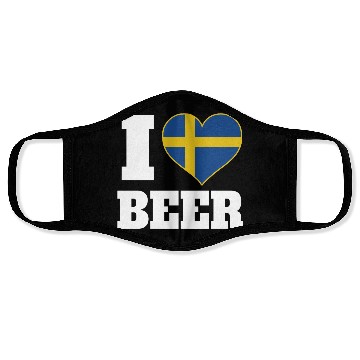 Discover I Love Beer And Sweden Patriotic Expression Face Masks