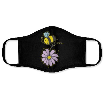 Discover Bee with Flower Animals Nature Beekeeper Face Masks