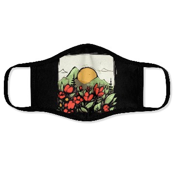 Discover Japan Yellow Sun: Nature and Flowers Face Masks