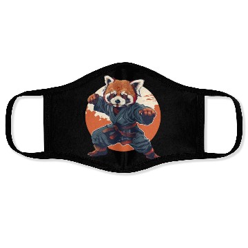 Discover Red panda karate fighting style Face Masks