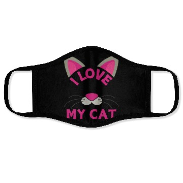 Discover Funny Cat Quote I Love My Cat Cool Cat Face Masks