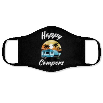 Discover Funny Camping Hiking Lover Present Happy Camper Face Masks