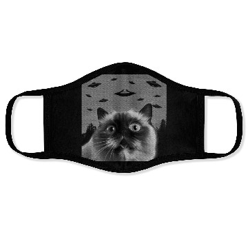 Discover Alien UFO Himalayan Cat Lover Face Masks