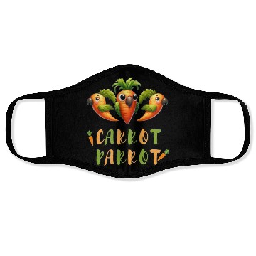 Discover funny carrot parrot Face Masks