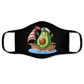 Discover Cool sailing dinghy avocado summer motif Face Masks