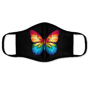 Discover Butterfly rainbow colors nature Face Masks