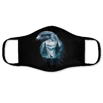 Discover Majestic Eagle And Serene Wilderness Scene Face Masks