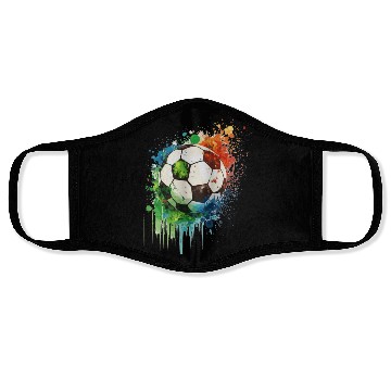 Discover Soccer Ball Watercolors Face Masks