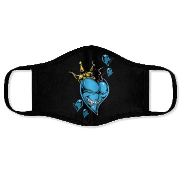 Discover Modern Heart King Crown Card Inspired Artwork Face Masks