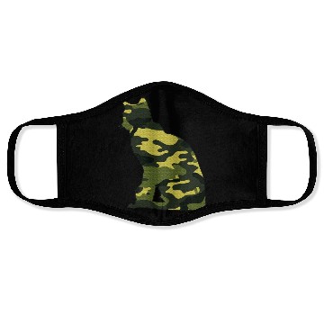 Discover Military Burmese Camo Men Print US Cat Kitty Face Masks