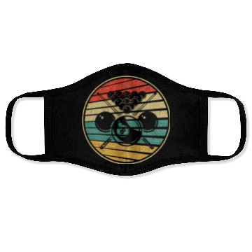 Discover Pool Player Gift 70s 80s Billiards Lover Face Masks