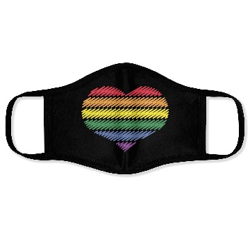 Discover Rainbow Heart (Love / Scribble / 6s / PNG) Face Masks