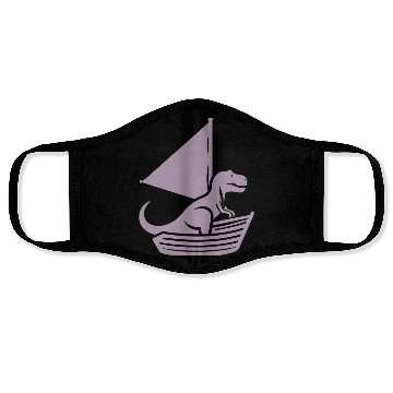 Discover Cool summer sailboat T-Rex silhouette Face Masks