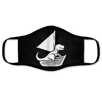 Discover Cool summer sailboat T-Rex silhouette Face Masks