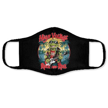 Discover Funny Turtle with Guitar Rock and Roll Face Masks