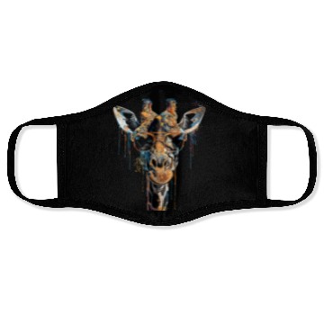Discover Cool Sunglasses Giraffe Covered In Rainbow Paint Face Masks