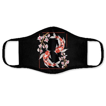 Discover Japanese Koi Carp Fish Cherry Blossom Face Masks