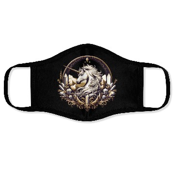 Discover majestic unicorn artfully decorated Face Masks